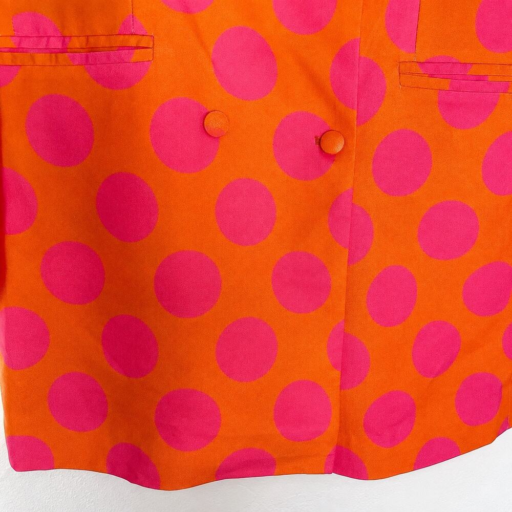 ARTSAY Solar Pop Pink Orange Polka Dot Blazer NWT Dopamine Maximalist - Picture 2 of 7